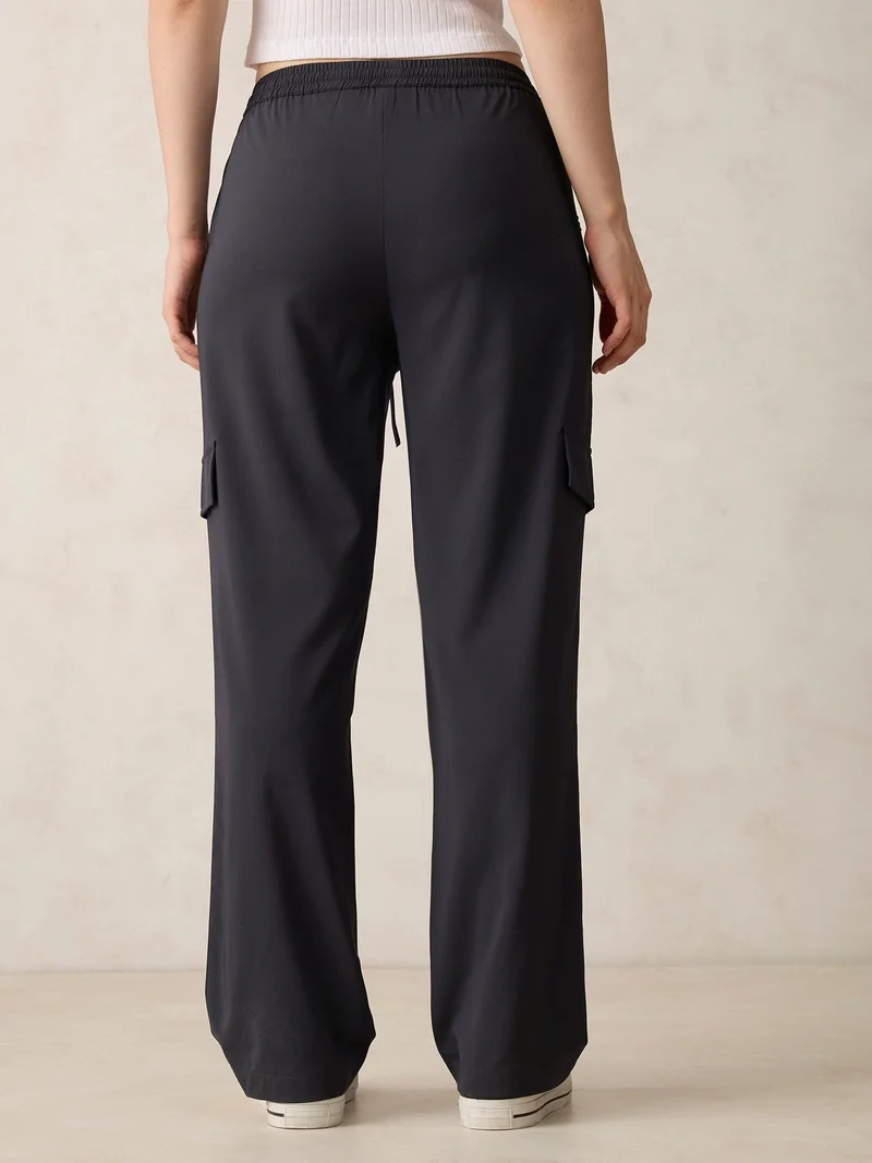 Outzidr  Grey Stylized Cargo pants for Women | Best Price UAE